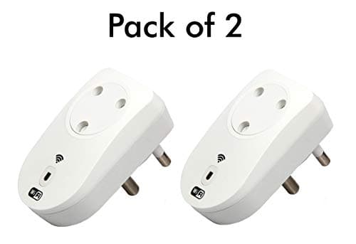 EMBOX WiFi Smart Plug, Voice Control Compatible with Alexa and Google Home Assistant, Wireless (2.4GHz) 16 A, 3500 Watts, No Hub Required - Pack of 2