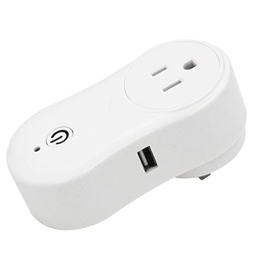 Wowfeel Wi-Fi Smart Socket Plug Remote Control by Cellphone Work with Amazon Alexa, with USB Charging Port Rapid charging(2.1A USB)
