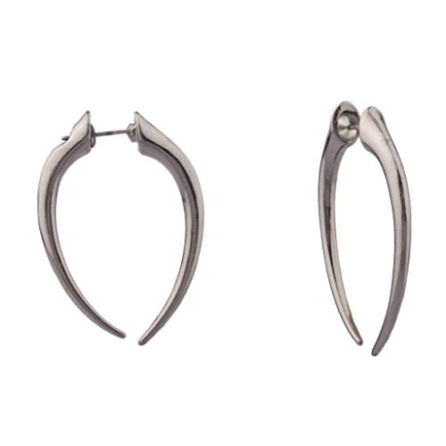 Lux Accessories Gunmetal Claw Stud Earrings