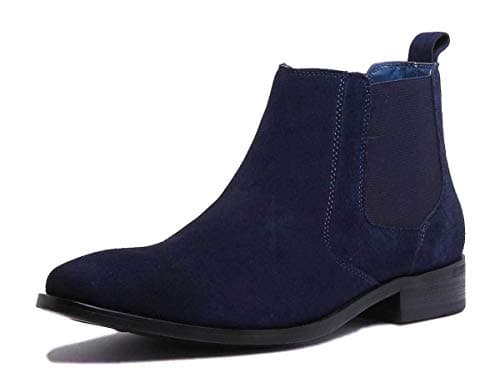 Justin Reece Mens Suede Pull on Chelsea Boot with Contrast Lining