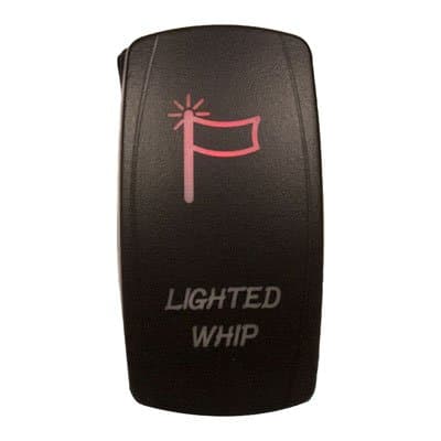 Dragonfire Racing 04-0073 Laser Etch Dual LED Switch - Whip On/Off - Red