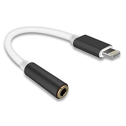 Lightning to 3.5mm Audio Adapter, Lightning to 3.5mm Female Headphone Jack Adapter Cable Converter for iphone 7 / 7 plus (black)