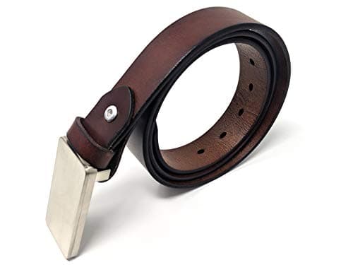 MBelt Hidden Multi-Tool Belt With Full Grain Leather Strap, Knife, Bottle Opener, and Screwdrivers - Black or Brown … (36, Brown)