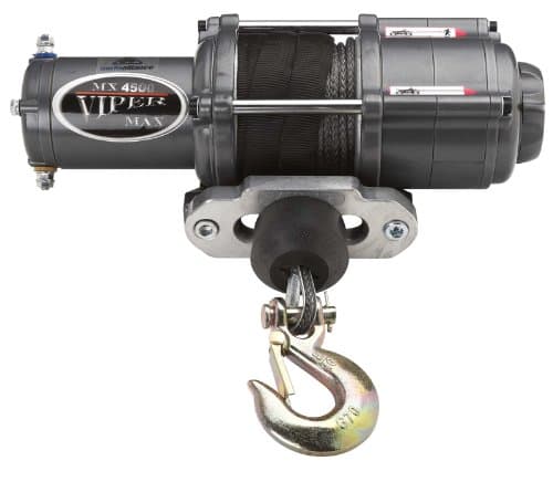 Viper Max 4500lb UTV Winch &amp; Custom Mount for Polaris Ranger XP 900 Models (please see fitment) with BLACK AmSteel®-Blue Synthetic Rope