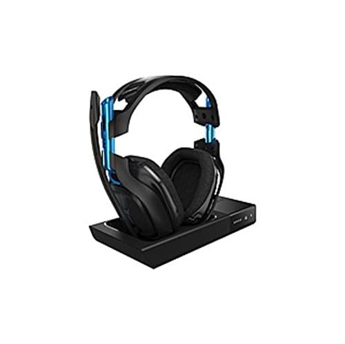 Astro A50 Wireless Headset + Base Station - Stereo - Black, Blue - Wireless - 30 ft - 20 Hz - 20 kHz - Over-the-head, Over-the-ear - Binaural - Circumaural - Noise Canceling (Certified Refurbished)