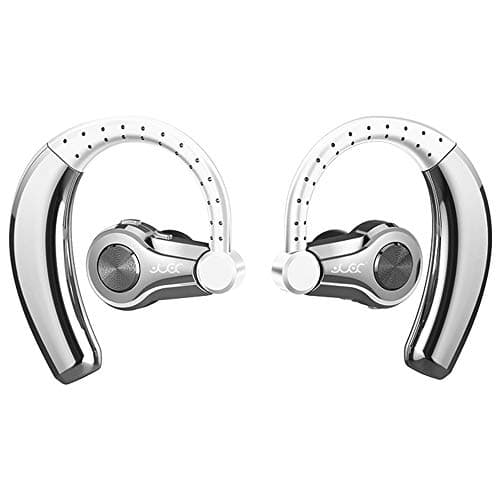 T9S Bluetooth business headset, wireless headset V5.0 built-in microphone, long-distance single-ear connection, suitable for iPhone and Android smartphones (multiple colors available),Silver [Energy Class A]