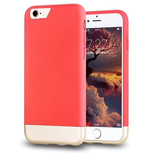 iPhone 6S Case, Moze iPhone 6S Case [Lifetime Warranty] Protective SOFT-Interior Scratch Protection Slider Style Hard Case for iPhone 6S - Italian Rose/Champagne Gold