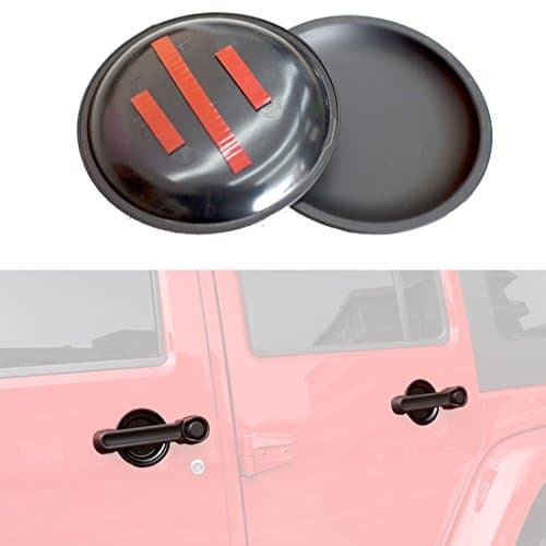 AutoOcean Matt Black Dish Shaped Door Handle Recess Guard Inserts Accessories for 2007-2017 Jeep Wrangler JK JKU 4 Door