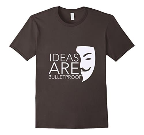 Mens Ideas Are Bulletproof tshirt as gift Medium Asphalt