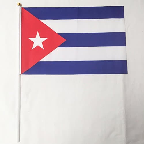 12-pack 4" X 6" Cuba Polyester Hand Waving Desk Flags