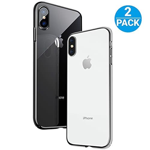 iPhone X Case - Pohopa Slim Rugged Crystal TPU Case [2 Packs, Clear] with Scratch Resistant/Enhanced Hand Grip and Hybrid Drop Protection for Apple iPhone X / 10 Smart Phone 2017 (Crystal Clear)
