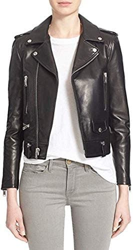 Prim leatherWomen's Lambskin Leather Bomber Biker Jacket