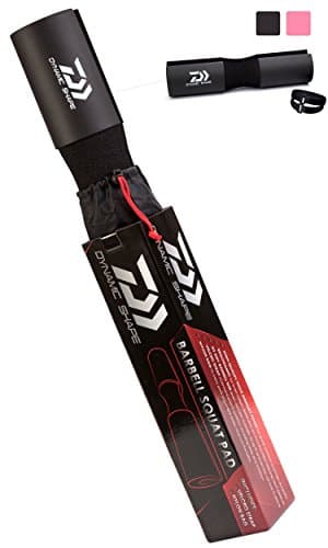 Barbell Squat Pad Bar Cushion - Bundle with Velcro Straps &amp; Carry Bag - Neck/Shoulder Foam Padding Sponge for Squat Exercises, Lunges &amp; Hip Thrusts - Fit Olympic Size Bars &amp; Smith Machines