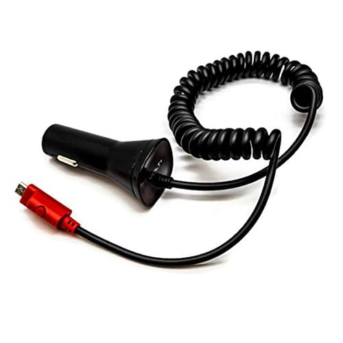 Professional Quick Fast Charge 2.0 Fly Dune 4 IQ4508 MicroUSB Car Charger with Press Button LED Light. (2.1A / Black)