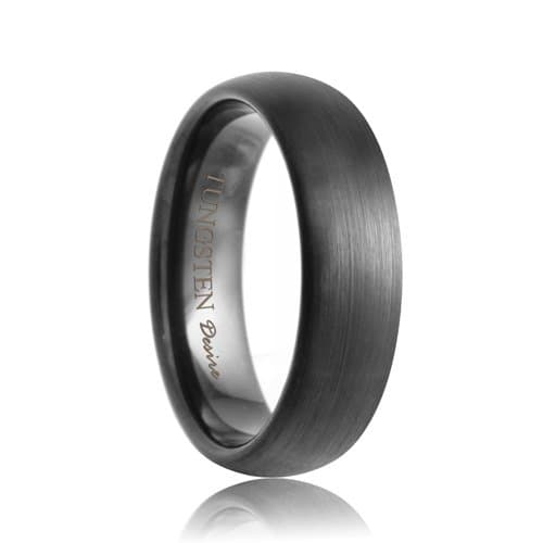 Stockton Domed Brushed Black Tunsten Carbide Ring