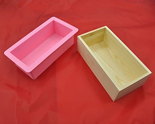 Pro. Rectangle Silicone 1000ml Soap Mold +Wooden Box Making Soap DIY
