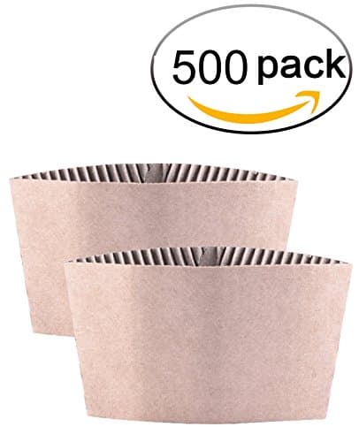 Kindpack Protective Corrugated Coffee Cup Sleeves For 12oz 16 oz 22oz 24oz,50 Count And 500 Count