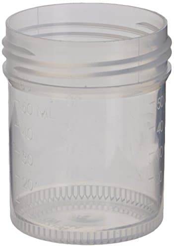 Samco Scientific 6A 0011 Non-Sterile Specimen Container with 48 mm Narrow Mouth Diameter, 60 ml Capacity (Pack of 500)