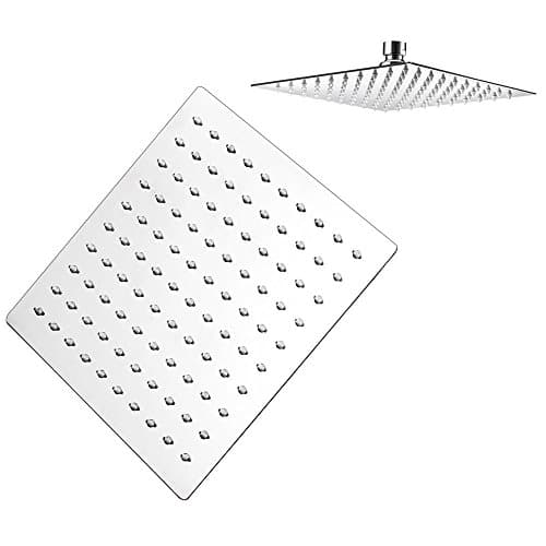 Shower Header,Xinmake Luxury Spa Grade Rainfall High Pressure Showerhead 8''Fixed Chrome Rain Showerhead Ultra-thin Stainless Steel Pressurized Shower Shower Head + Waterproof Shower Cap + Bath Ball