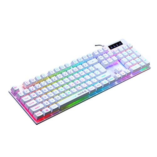 W&amp;Q LED Backlit Wired USB Mechanical Gaming Keyboard with Multi-color LED Illuminated Gaming Computer Keyboard White
