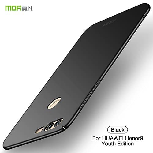 Dabiaoge Huawei Honor 9 Lite Case,Ultra-Thin Hard PC Honor 9 Lite Cover with [Tempered Glass Screen Protector],Simple Stylish Fully Protective Matt [Anti-Fingerprint] for Huawei Honor 9 Lite - Black