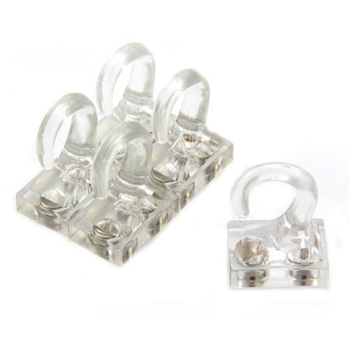 Magnet Expert® Clear Plastic Magnetic Hooks - 2kg Pull (26 x 19 x 38mm) (Pack of 4)
