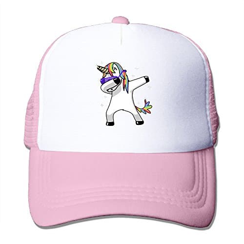 Unicorns Dabbing Outdoor Mesh Hat Jogging Snapback Adjustable Pink