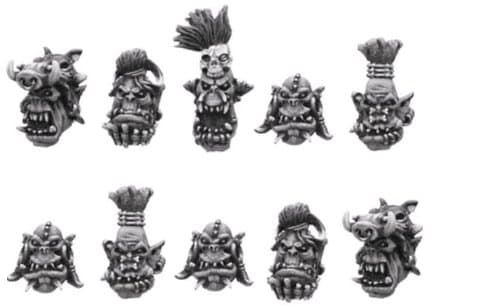 Maxmini 28mm scale conversion bits Feral Orc Boys heads (10) Miniature TOYS