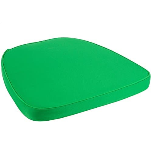 Chair Pad | Seat Padded Cushion with a Polycore Thread Soft Fabric with Straps and Removable Zippered Cover (Emerald Green)