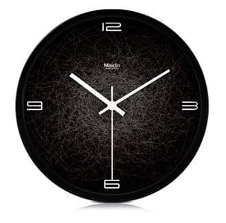 Modern Creative Round 12-inch Non Ticking Silent Wall Clock - Spiderweb