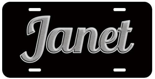 Top Craft Case Personalized Name on License Plate - Black Grey Fancy Custom Auto Car Tag
