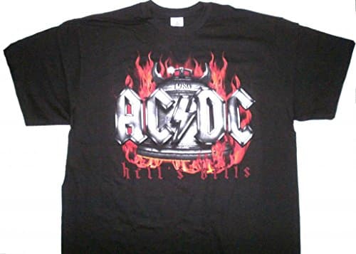 AC/DC Hells Bells 100% Cotton Tshirt Black (X-Large)