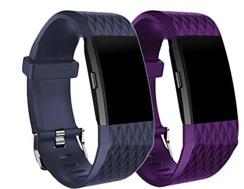 Maaax 2 Pack,Fitbit Charge 2 Bands,Special edition Replacement bands for Fitbit Charge2,Large Small 11 different colors,Soft Silicone,Fitbit Charge 2 Wristband 99 Small