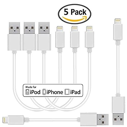 Certified 5 Pack 9 Inches 8 Pin Lightning Cable for iPhone iPad iPod