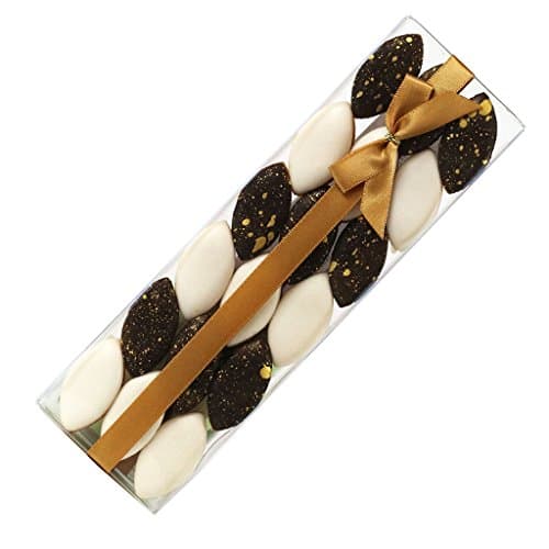 Mini Calissons Soft Almond Paste Candy with Gold and Cocoa Sugar Icing | French Specialty Confection | 18 Pieces | 100 Gram Box