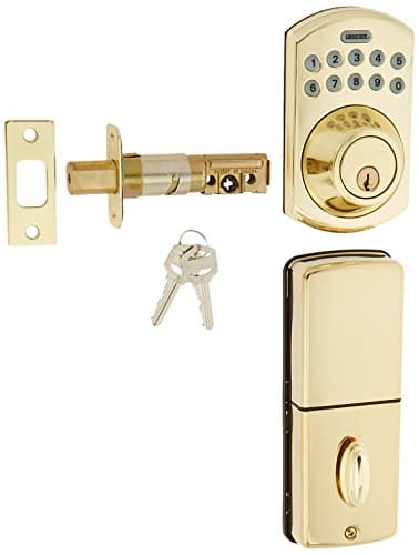 LockState LS-DB550-PB Electronic Keypad Deadbolt Polished Brass Boulder Style