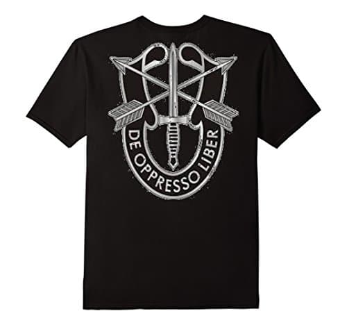 Mens Pineland Tees Special Forces Crest on back Medium Black