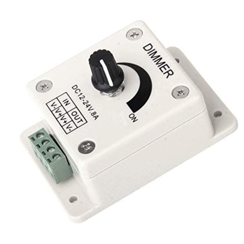 VIDISA DC 12V-24V 8A LED Bulb Dimmer Switch Brightness Controller 3.5 x 2.4 x 2.2 inch (Black and White)