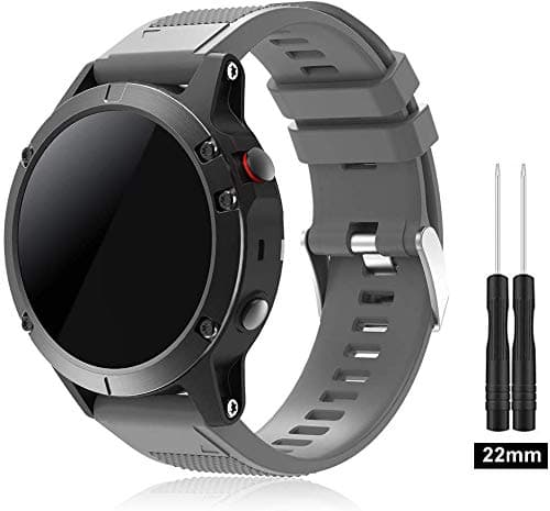 Junboer Compatible Fenix 5 Band, 22mm Width Easy Fit Soft Silicone Watch Bands Sport Replacement Strap for Fenix 5/Fenix 5 Plus/Fenix 6/Fenix 6 Pro/Forerunner 935/Forerunner 945/Approach S60/Quatix 5