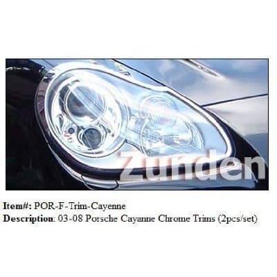 2003 2004 2005 2006 Porsche Cayenne Chrome Headlight Trim