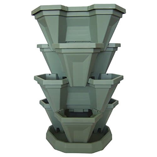 Large 84 Quart, 23" Luxury Indoor Outdoor Garden Stackable Planters: StackaPots Mega Tubs With Internal 5-day Self-Watering, 13 Large Growing Spots on 4 Layers