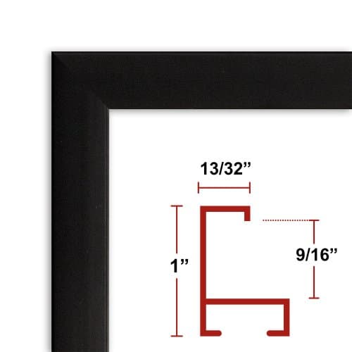 28 x 35 Satin Black Poster Frame - Profile: #93 Custom Size Picture Frame