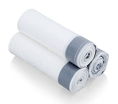 Besli 0.8-1.2 Gallons Drawstring Strong Trash Bag Garbage Bag (0.8-1.2 Gallon(90 Count), White)