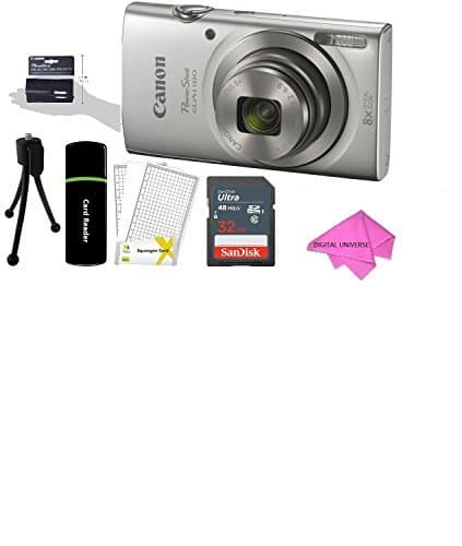 Canon PowerShot ELPH 180 20MP 8x Zoom Digital Camera (Silver) + 32GB Card + Reader + CANON PSC-2070 CASE + Accessory Bundle
