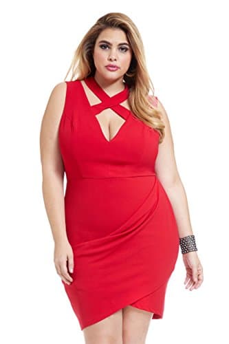 Women's Plus Size Tanque Crossover Deep-V Dress