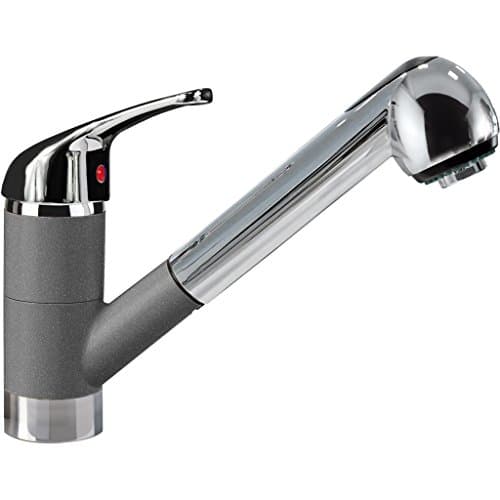 Pogno Single Handle Pull-out Kitchen Faucet with Lever Handle (Titanium Finish)