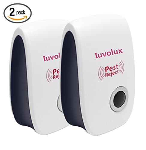 Pest Repellent 2 Pack - Electronic Pest Repeller Best for Home &amp; Kitchen - Ultrasonic Pest Control Plug In Repeller Repel Pests: Mouse, Mosquito, Bug,Cockroach and More White