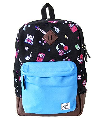 School Backpack Black & Blue for Boys into Gaming | Durable Canvas Material Bookbag for Elementary Junior Middle & High School