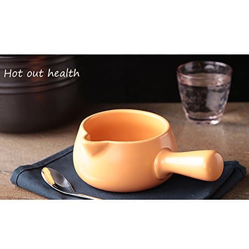 Ceramic Kitchen Milk Butter Mini Saucepan Warmer Cookware with Handle (Orange)