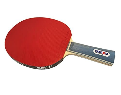 Custom Table Tennis Pro Blue Carbon Offensive Bat + Case + Protectors